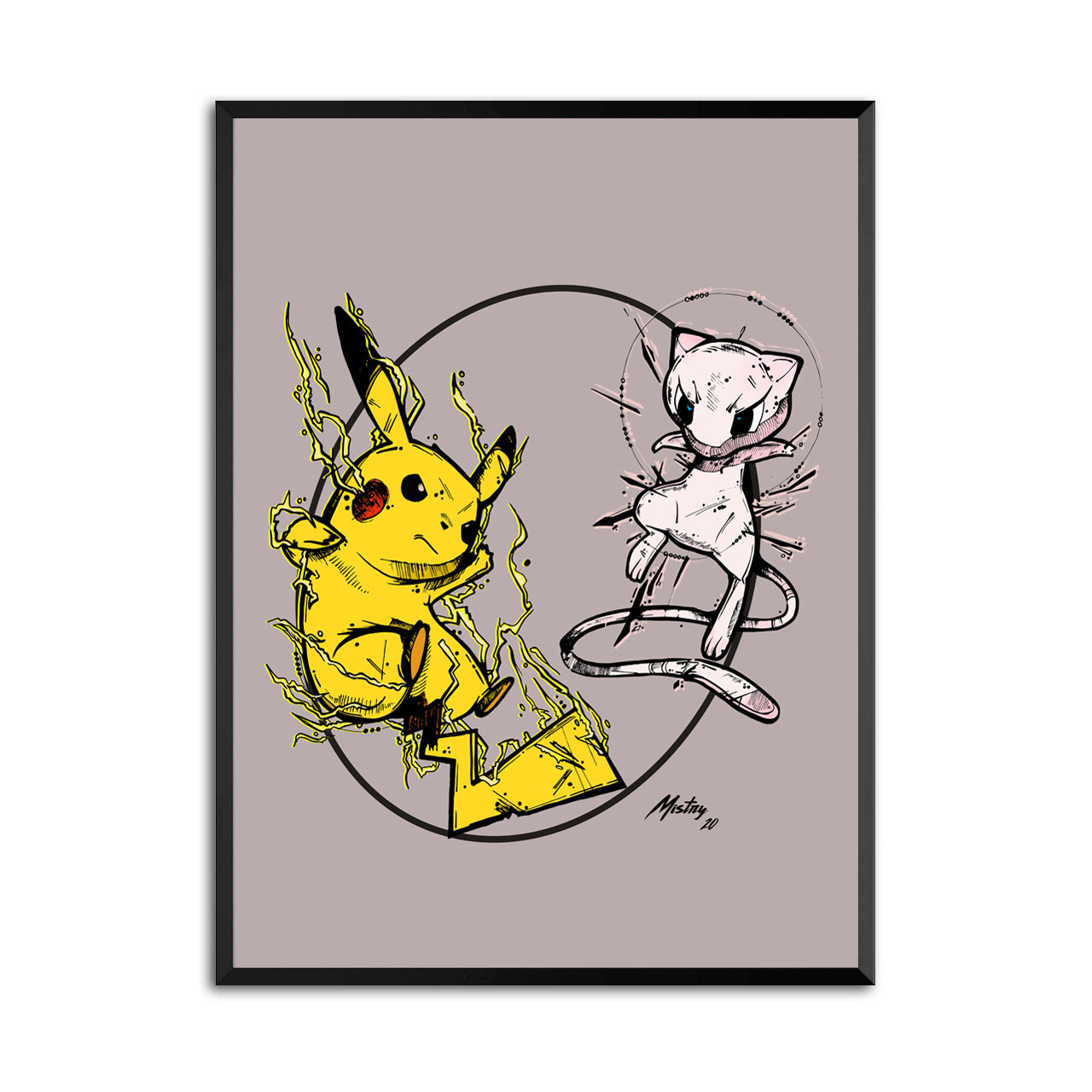 Pikachu And Mew Print