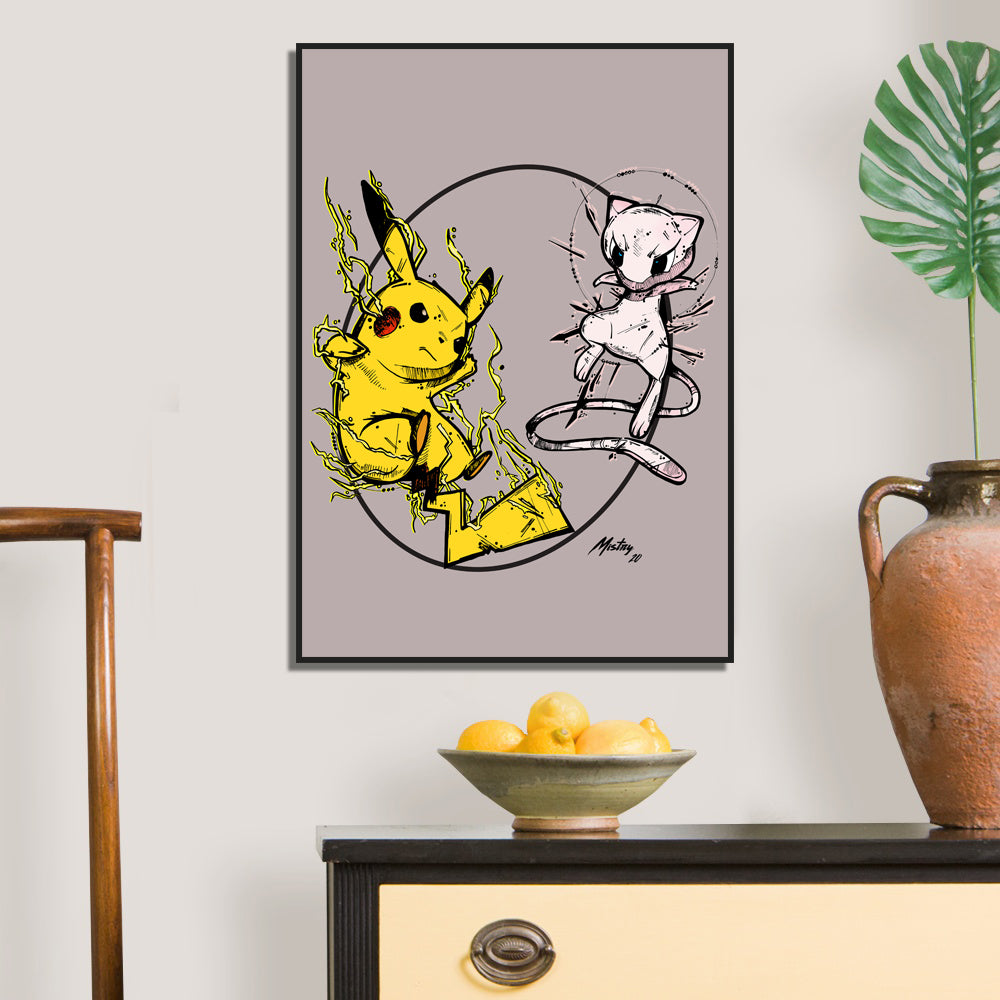 Pikachu And Mew Print